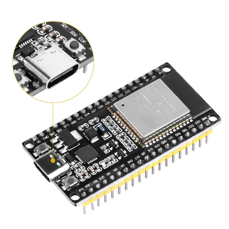 ESP32-WROOM-32 38-Pin Expansion Board - Type-C USB CP2102 Microcontroller