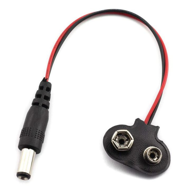 T-Type 9V Battery Clip Connector with DC Barrel Jack
