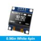 0.96" White OLED Display Module - I2C