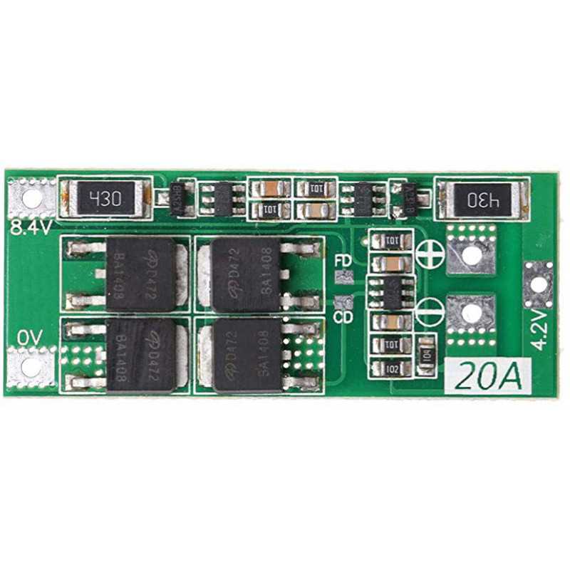 2S 18650 Li-ion BMS Protection Board 20A Balanced Version 8.4V 2S 18650 Li-ion BMS Protection Board 20A Balanced Version 8.4V